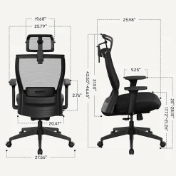 FlexiSpot C4B Ergonomic Mesh High-Back Office Chair, Black