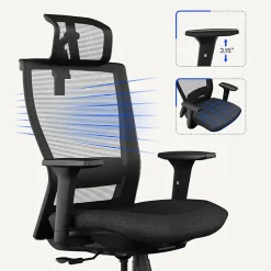 FlexiSpot C4B Ergonomic Mesh High-Back Office Chair, Black