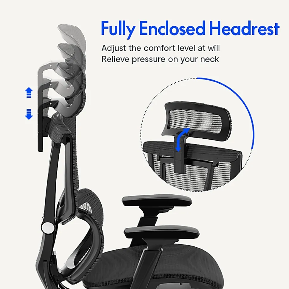 FlexiSpot C7 Ergonomic Mesh High-Back Office Chair, Black, C7BMESH