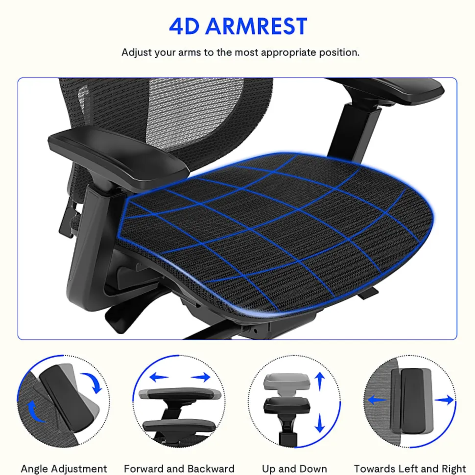 FlexiSpot C7 Ergonomic Mesh High-Back Office Chair, Black, C7BMESH