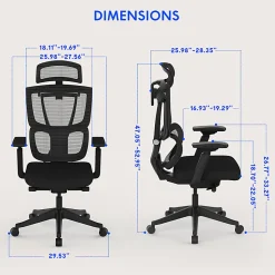 FlexiSpot C7 Ergonomic Mesh High-Back Office Chair, Black, C7BFOAM