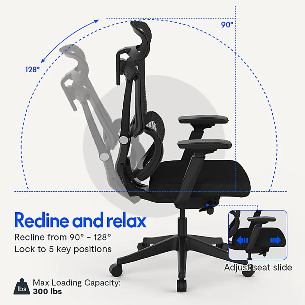 FlexiSpot C7 Ergonomic Mesh High-Back Office Chair, Black, C7BFOAM