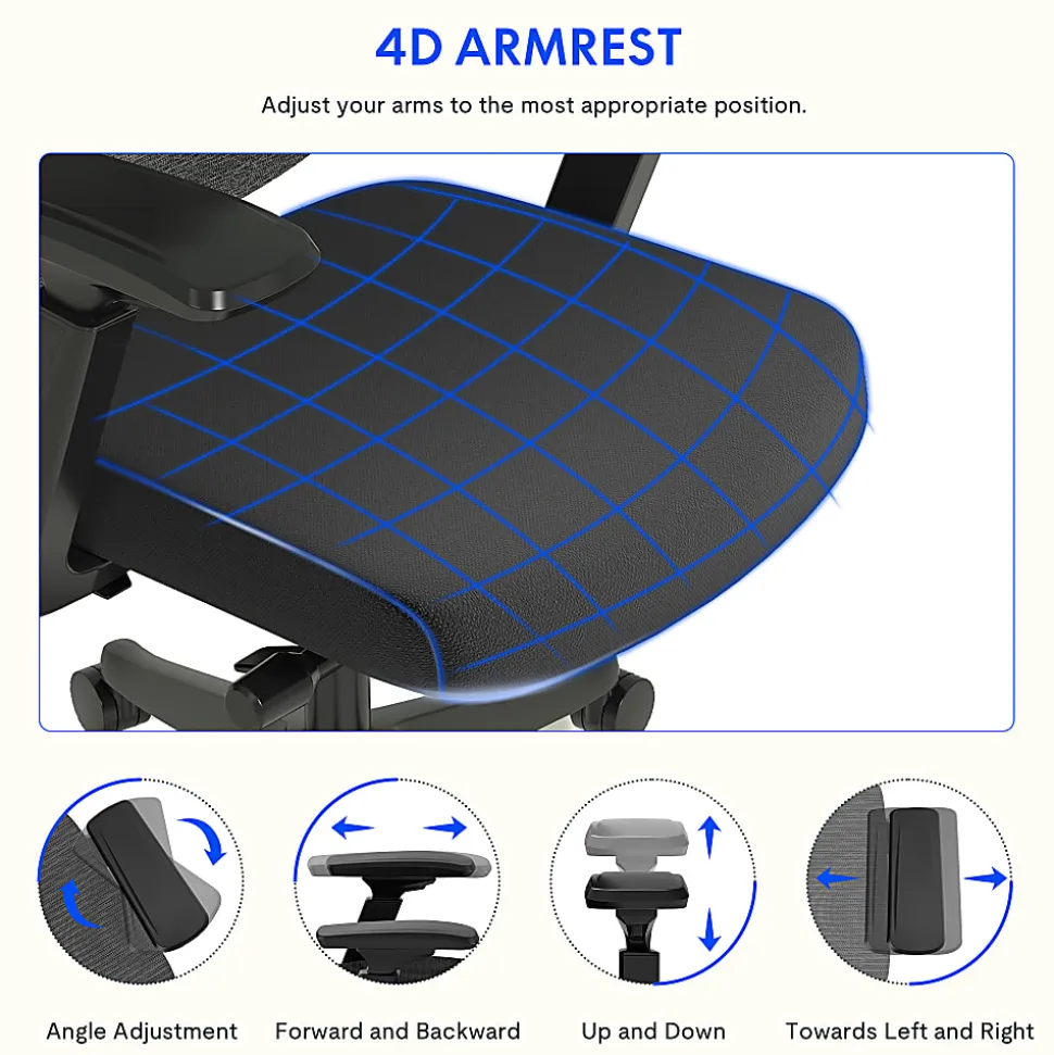 FlexiSpot C7 Ergonomic Mesh High-Back Office Chair, Black, C7BFOAM