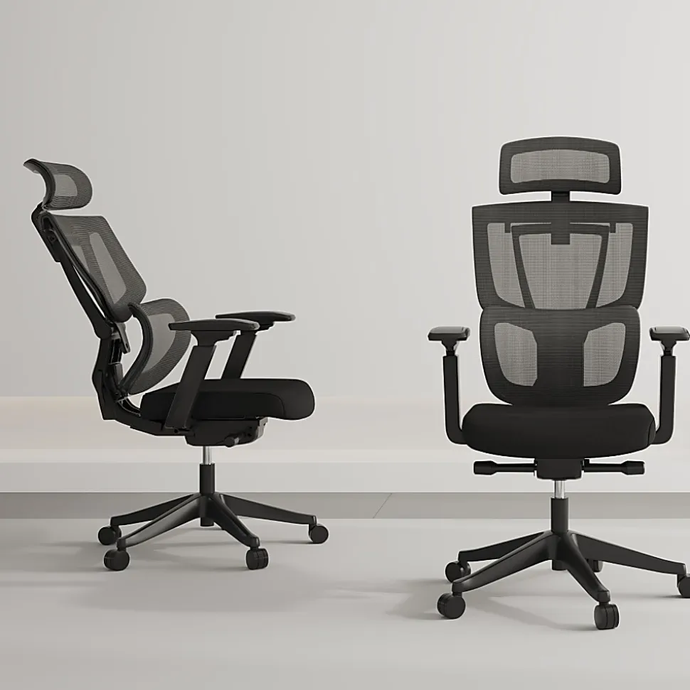 FlexiSpot C7 Ergonomic Mesh High-Back Office Chair, Black, C7BFOAM