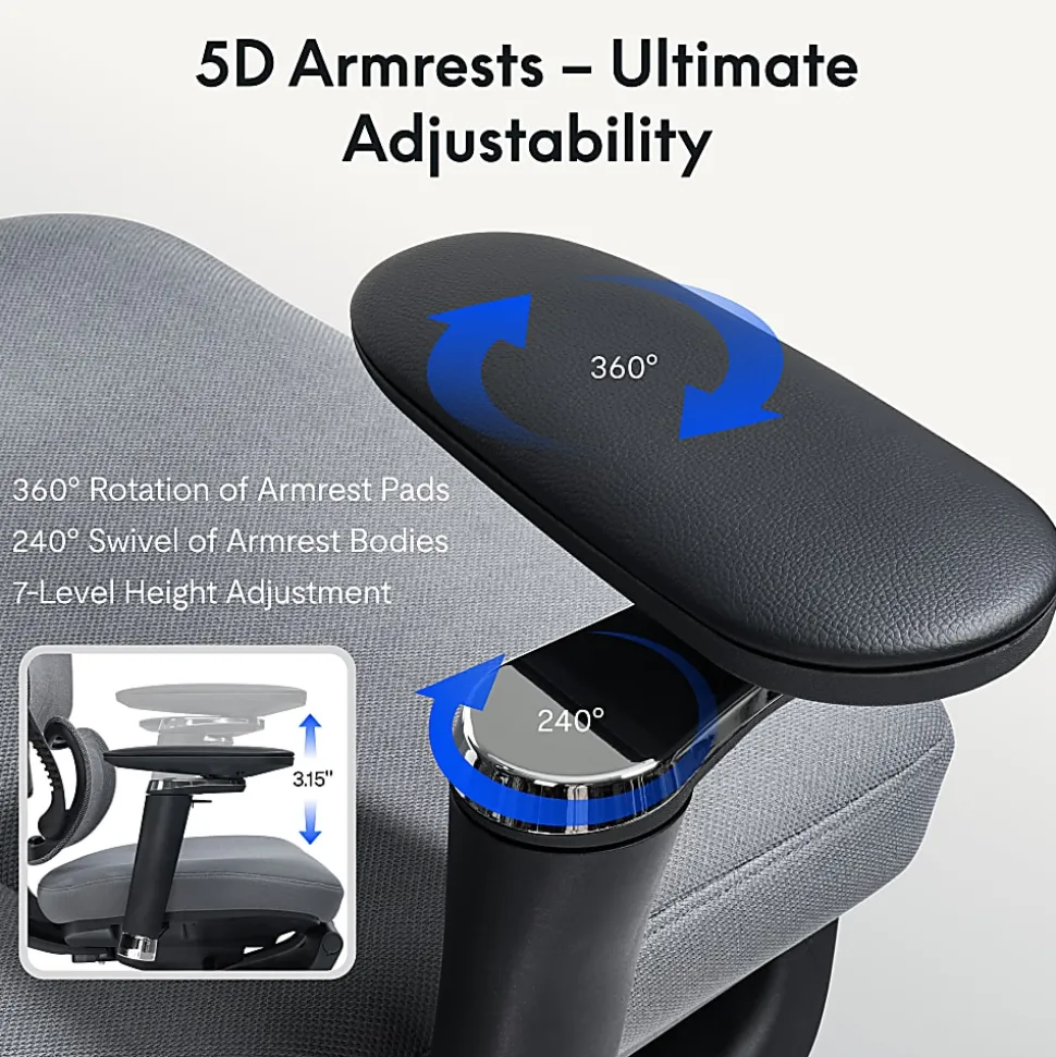 Flexispot C7 MAX Ergonomic Chair Foam & Mesh With Footrest, Black color