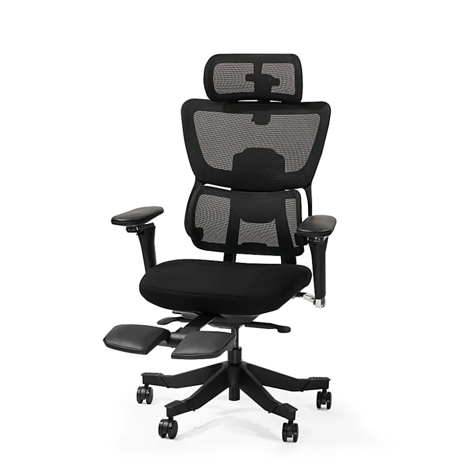Flexispot C7 MAX Ergonomic Chair Foam & Mesh With Footrest, Black color