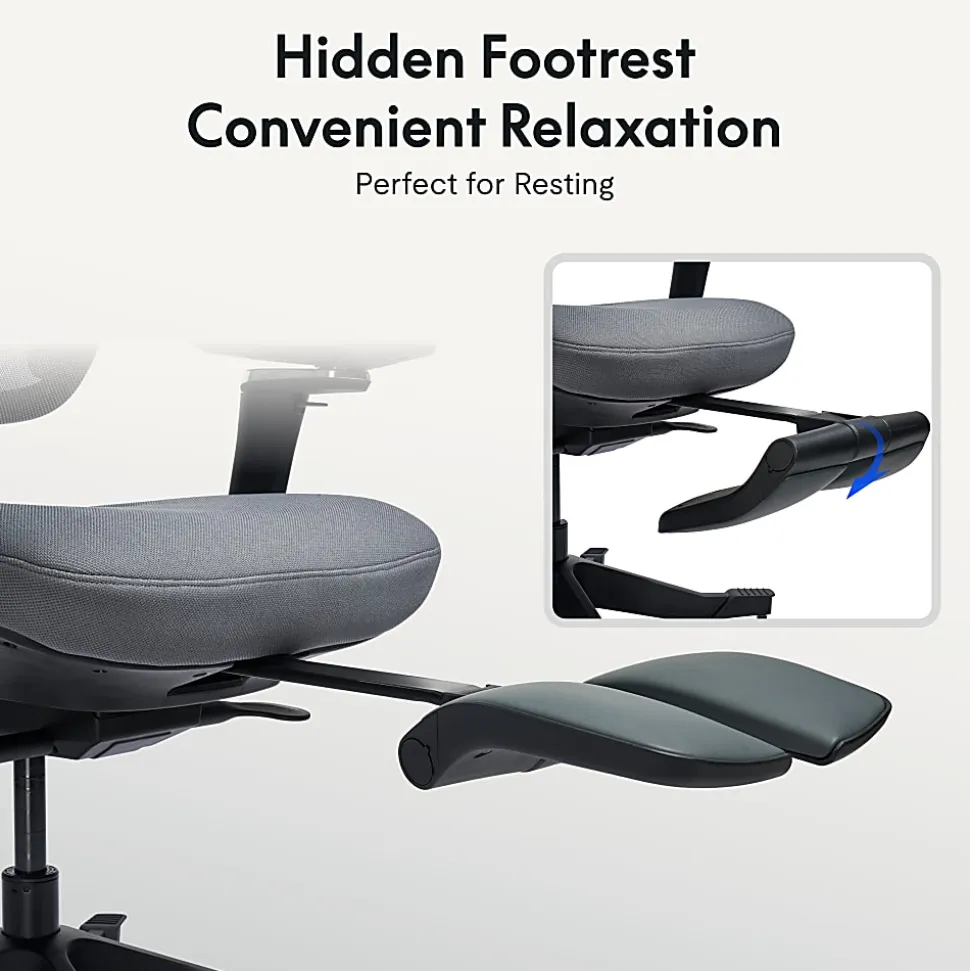 Flexispot C7 MAX Ergonomic Chair Foam & Mesh With Footrest, Black color