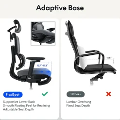 Flexispot C7 MAX Ergonomic Chair Foam & Mesh With Footrest, Black color