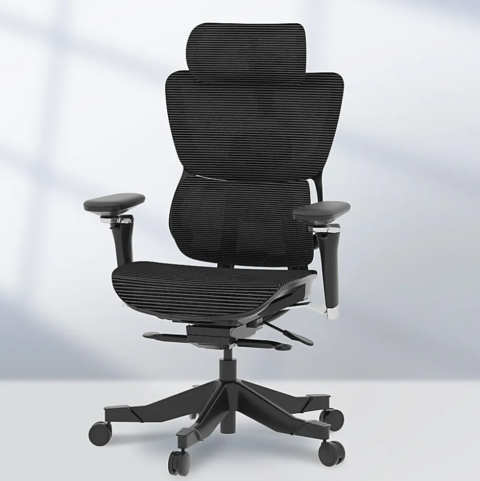 FlexiSpot C7 MAX Ergonomic Mesh Office Chair, Foam Seat in Black color