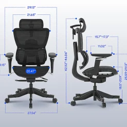 FlexiSpot C7 MAX Ergonomic Mesh Office Chair, Foam Seat in Black color