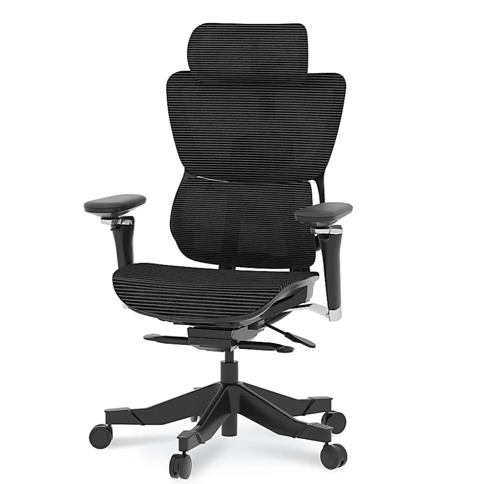 FlexiSpot C7 MAX Ergonomic Mesh Office Chair, Foam Seat in Black color