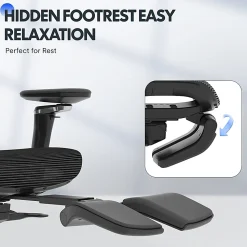 FlexiSpot C7 MAX Ergonomic Mesh Office Chair with Footrest. Black