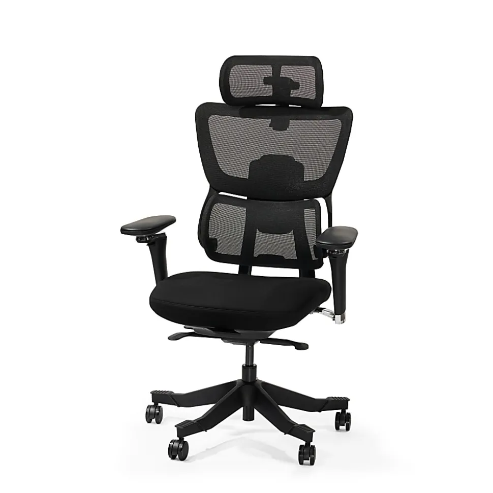 FlexiSpot C7 MAX,Ergonomic Mesh High-Back Office Chair, Foam Seat in Black,