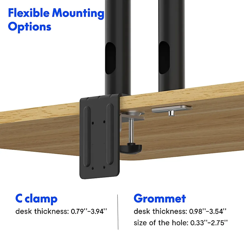 FlexiSpot Dual Monitor Mount For Desk Risers, Black