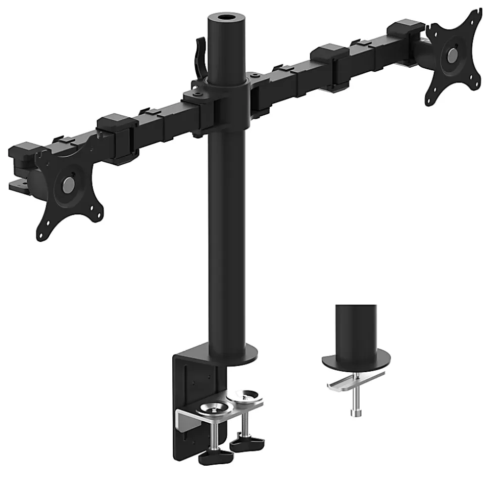 FlexiSpot Dual Monitor Mount For Desk Risers, Black