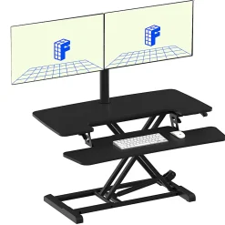 FlexiSpot Dual Monitor Mount For Desk Risers, Black