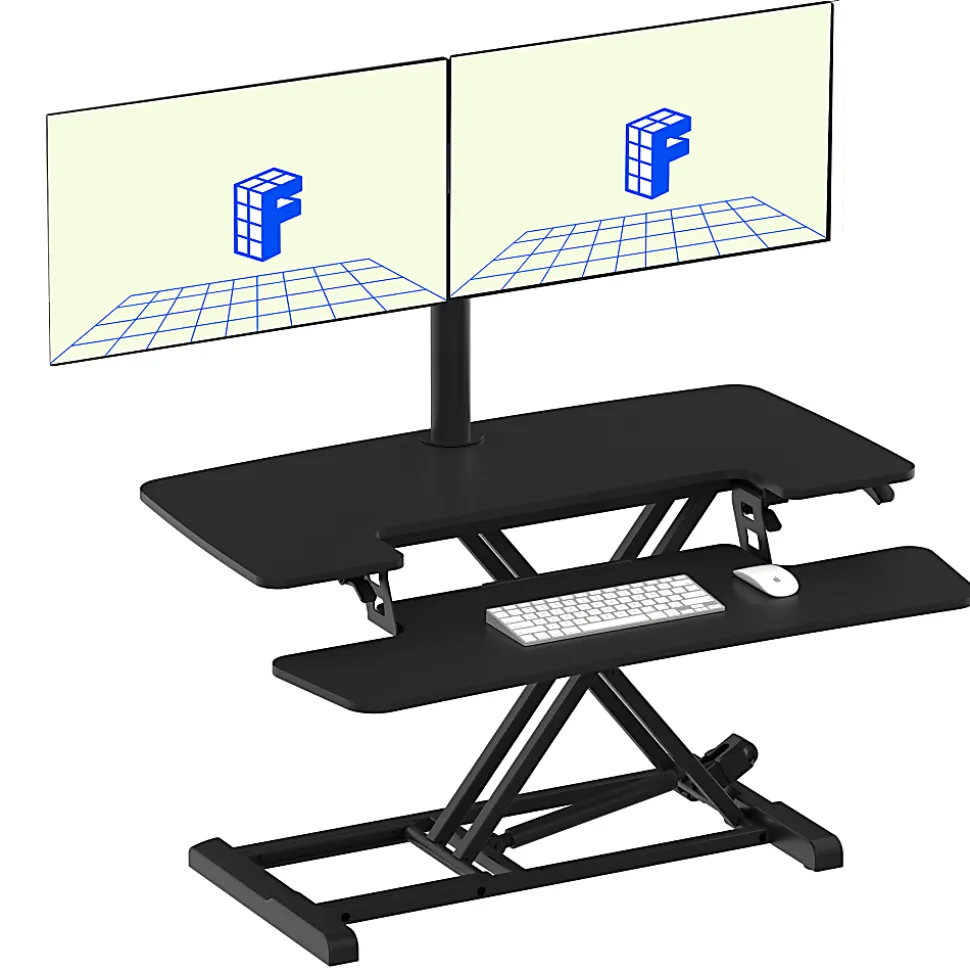 FlexiSpot Dual Monitor Mount For Desk Risers, Black