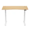 FlexiSpot E7 Electric 55"W Height-Adjustable Standing Desk, Bamboo/White