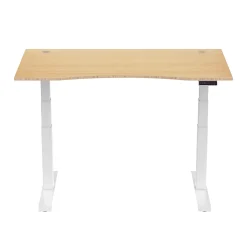 FlexiSpot E7 Electric 55"W Height-Adjustable Standing Desk, Bamboo/White