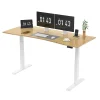 FlexiSpot E7 Electric 72"W Height-Adjustable Standing Desk, Bamboo/White