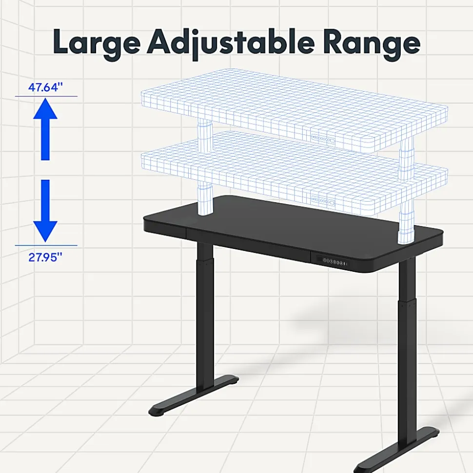 Flexispot EG9 48"W Electric Adjustable Height Standing Desk, Black