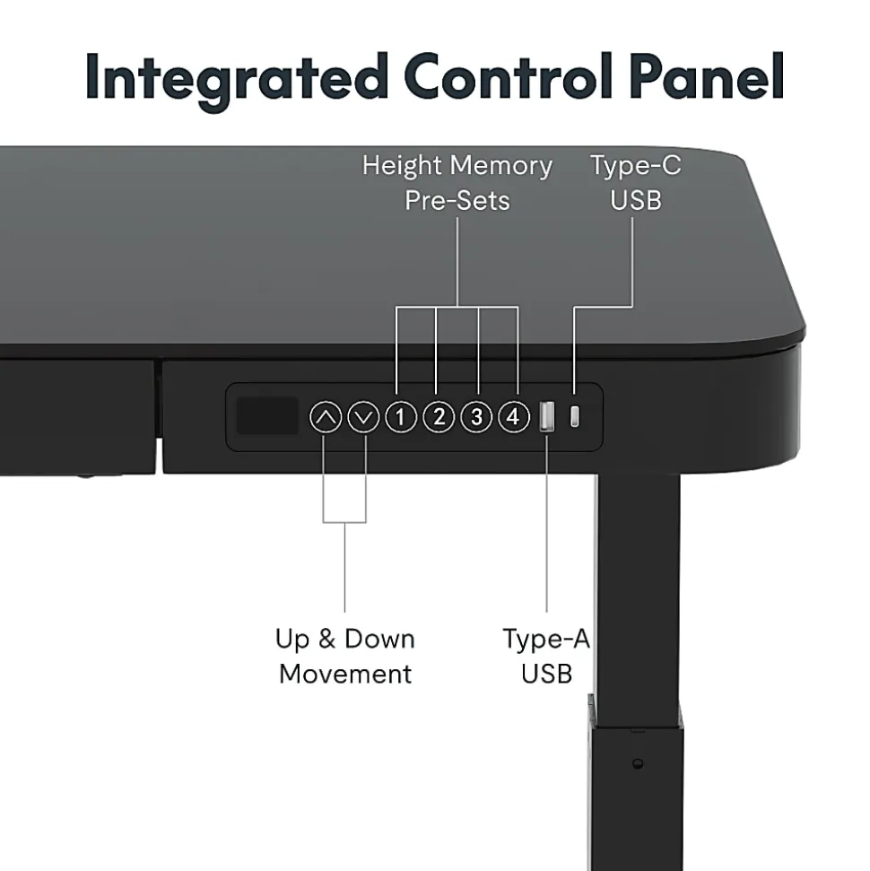 Flexispot EG9 48"W Electric Adjustable Height Standing Desk, Black