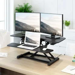 FlexiSpot EM7L 40"W Motorized Sit-Stand Desk Converter, Black