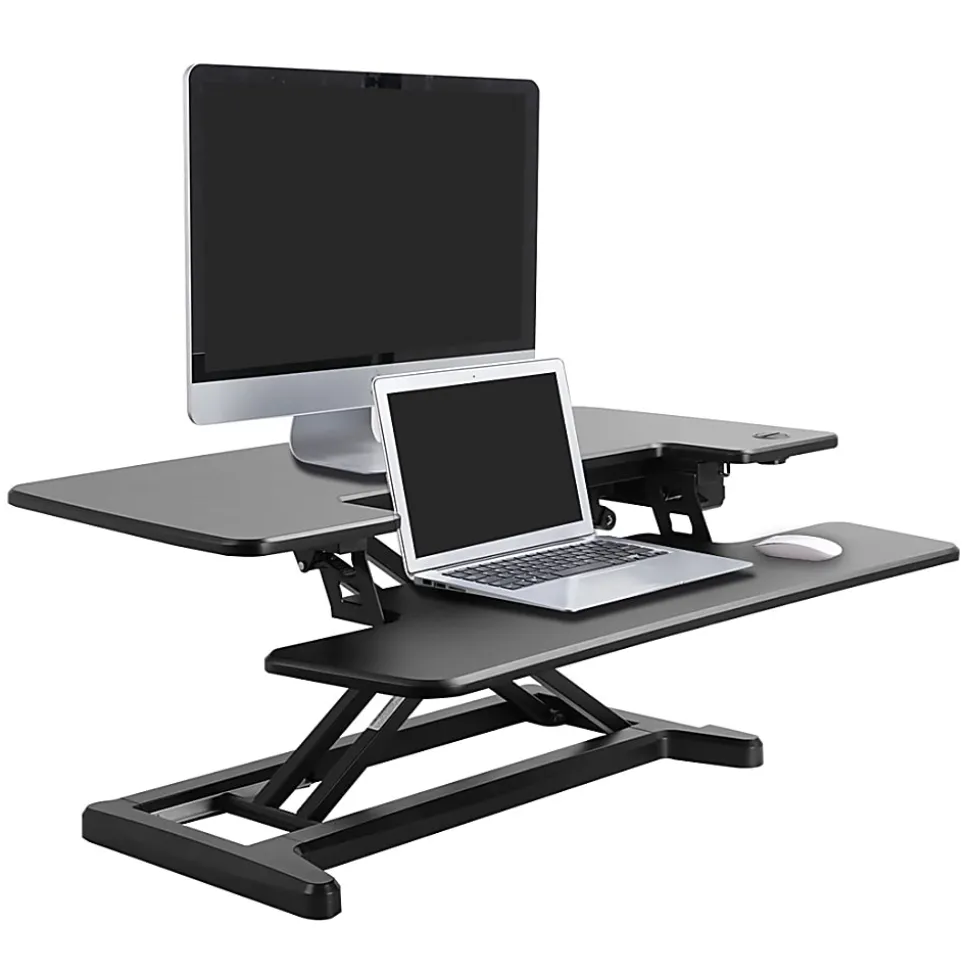 Flexispot EM7MB Electric Sit-Stand Desk Riser, 35-13/16" x 24", Black