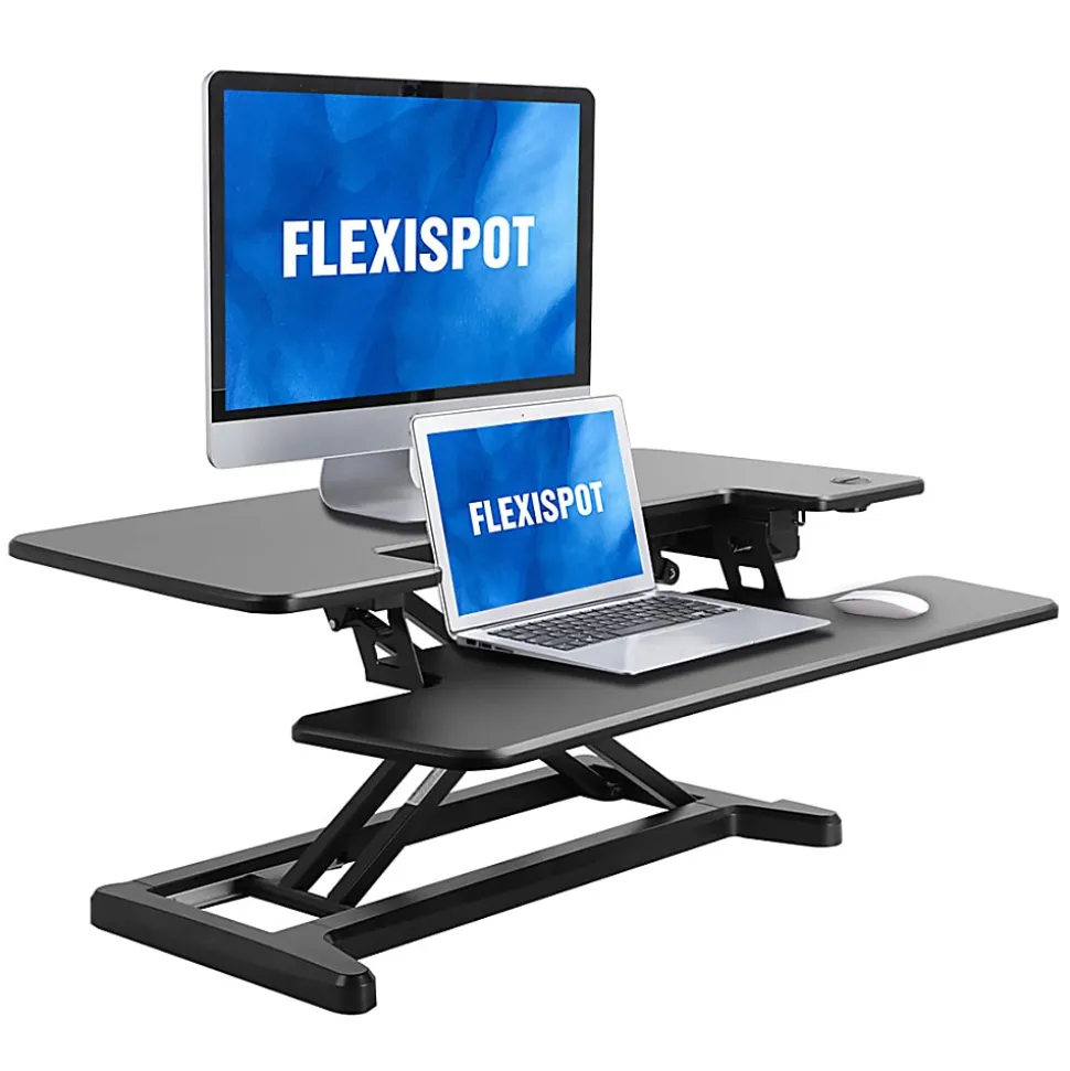 Flexispot EM7MB Electric Sit-Stand Desk Riser, 35-13/16" x 24", Black