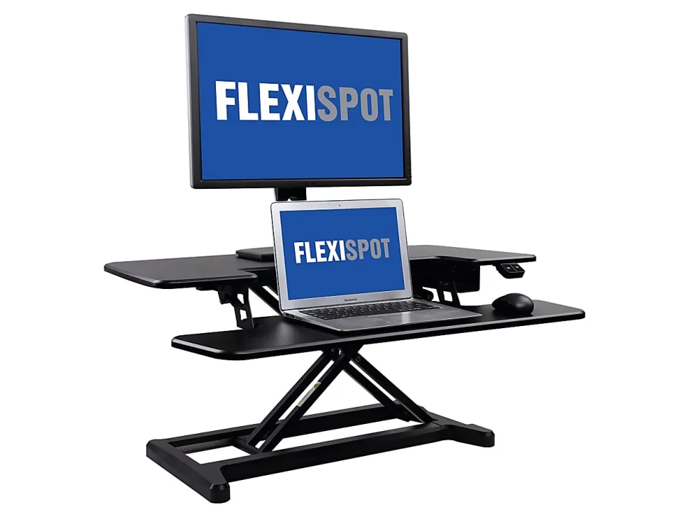 Flexispot EM7MB Electric Sit-Stand Desk Riser, 35-13/16" x 24", Black
