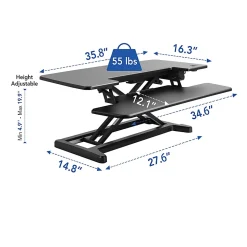 Flexispot EM7MB Electric Sit-Stand Desk Riser, 35-13/16
