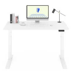 FlexiSpot E7 Pro Electric 55”W Adjustable Height Standing Desk, White