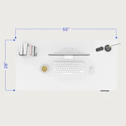 FlexiSpot E7 Pro Electric 55”W Adjustable Height Standing Desk, White