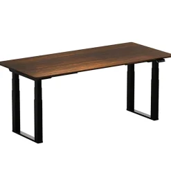 FlexiSpot E7Q Electric 71"W Height-Adjustable Standing Desk, Dark Bamboo/Black