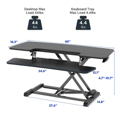 FlexiSpot M7-E-40B Desk Riser, 40