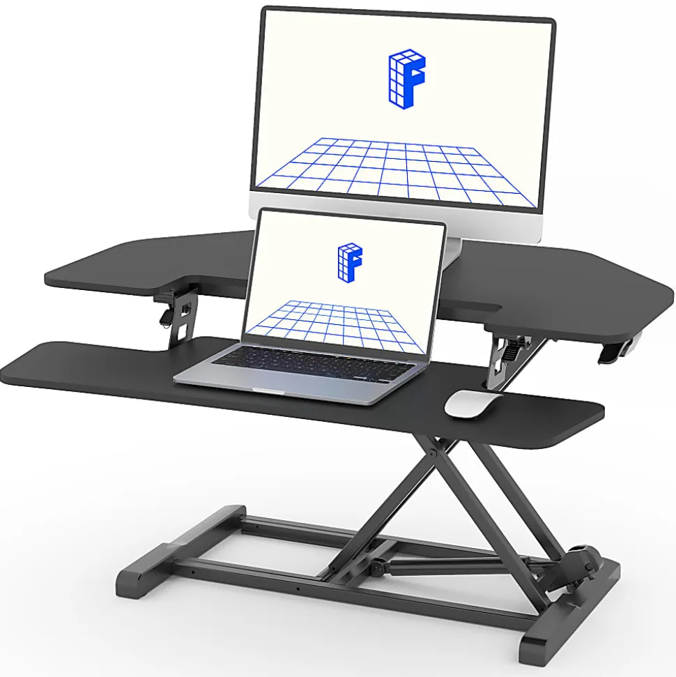FlexiSpot M7-E Series Desk Riser, Corner, 36"W, Black