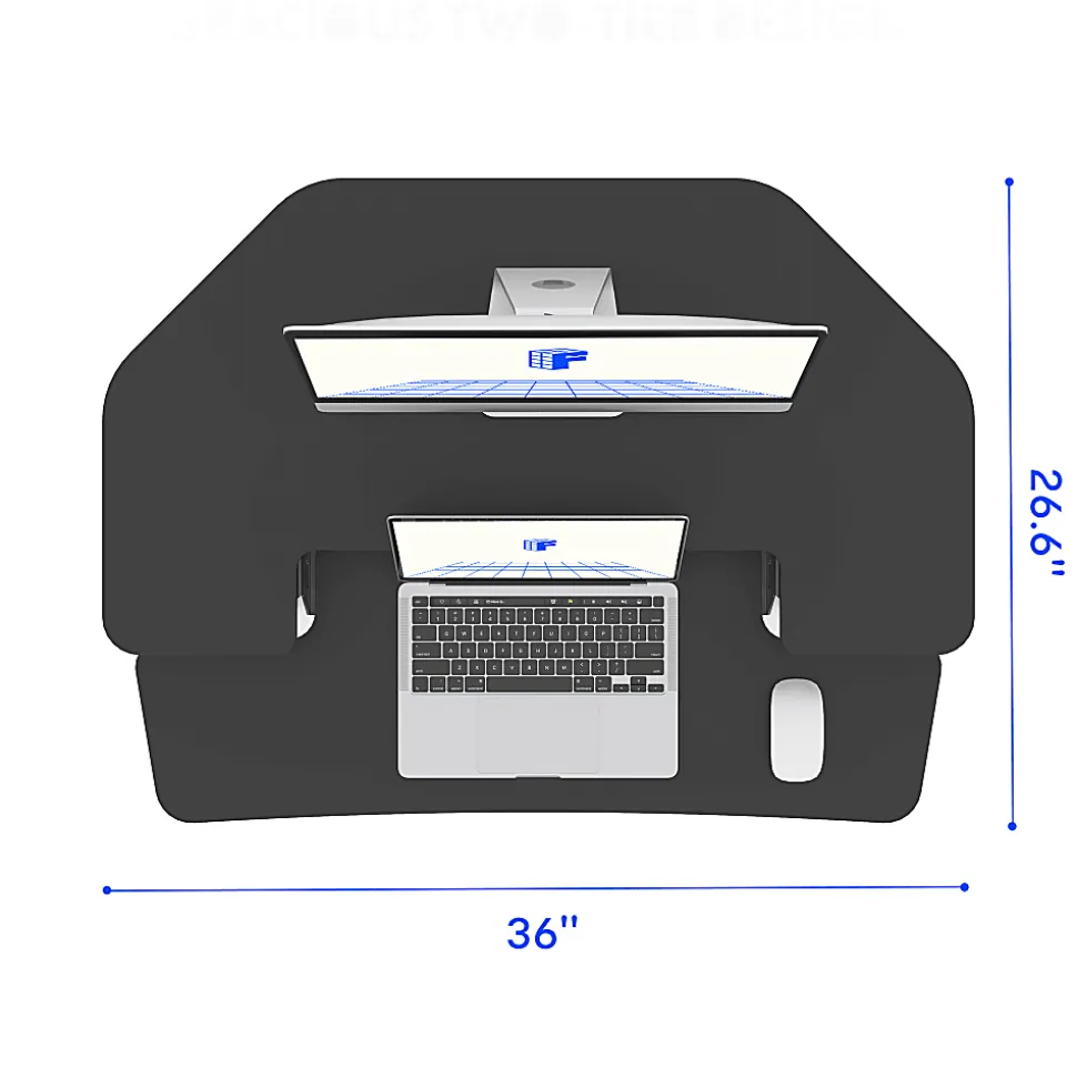 FlexiSpot M7-E Series Desk Riser, Corner, 36"W, Black