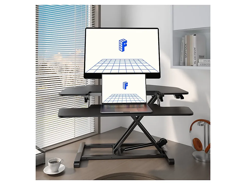 FlexiSpot M7-E Series Desk Riser, Corner, 36"W, Black