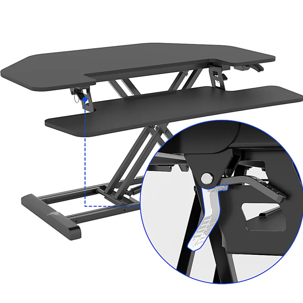 FlexiSpot M7-E Series Desk Riser, Corner, 36"W, Black