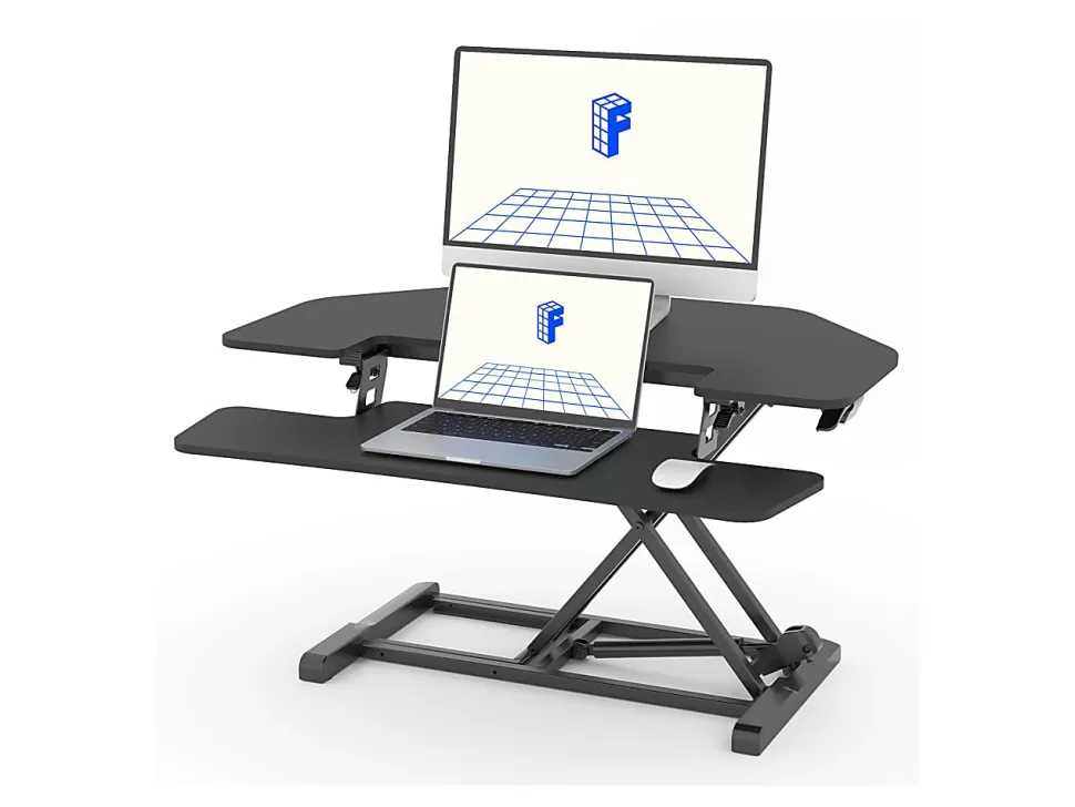 FlexiSpot M7-E Series Desk Riser, Corner, 36"W, Black