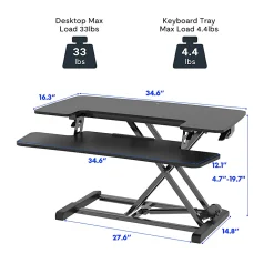 FlexiSpot M7-E Series Desk Riser, 35"W, Black
