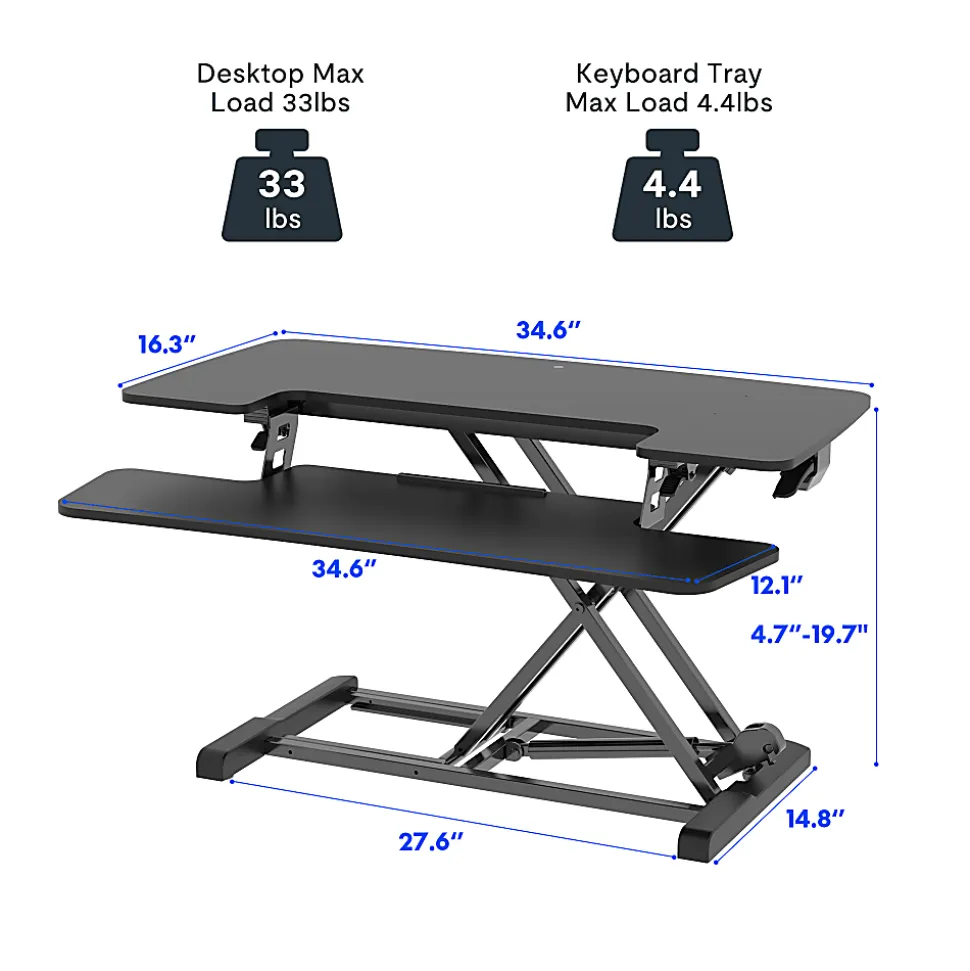FlexiSpot M7-E Series Desk Riser, 35"W, Black