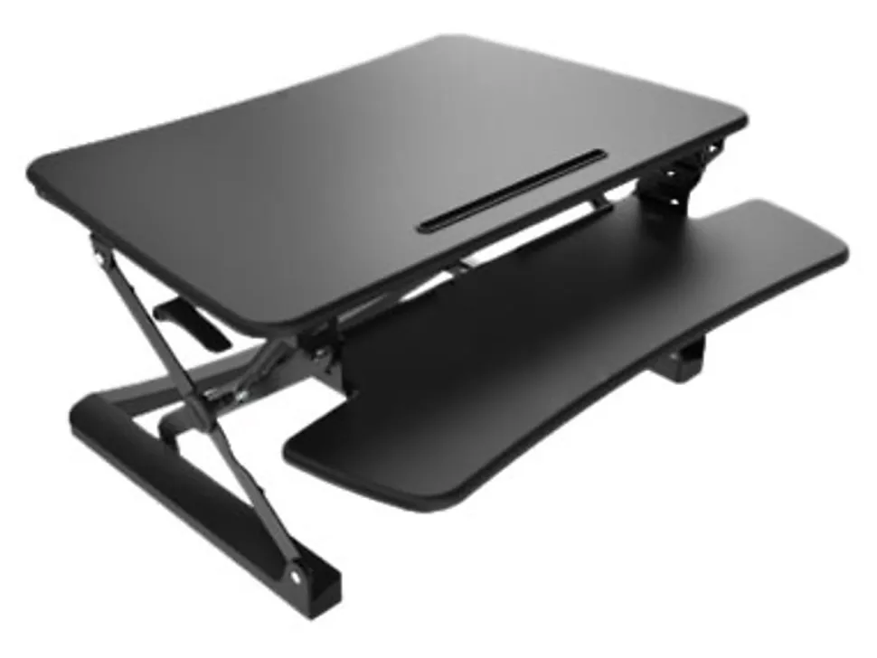 FlexiSpot M2 Height-Adjustable Standing Desk Riser With Removable Keyboard Tray, 19-3/4"H x 35"W x 23-1/4"D, Black