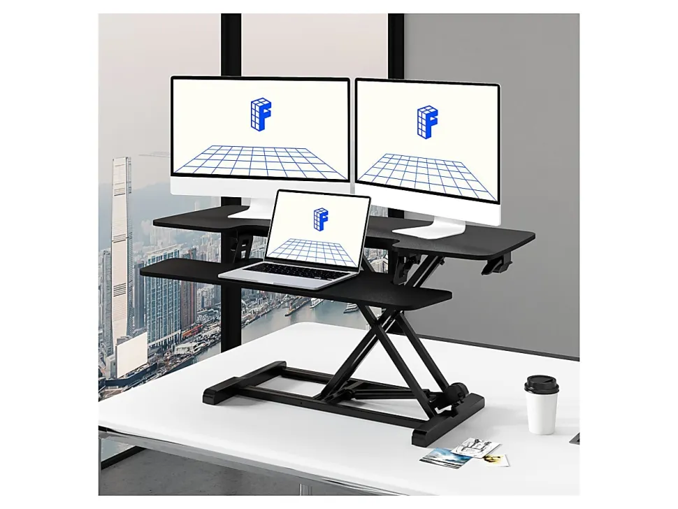 FlexiSpot M7 Series Desk Riser, 42" W, Black