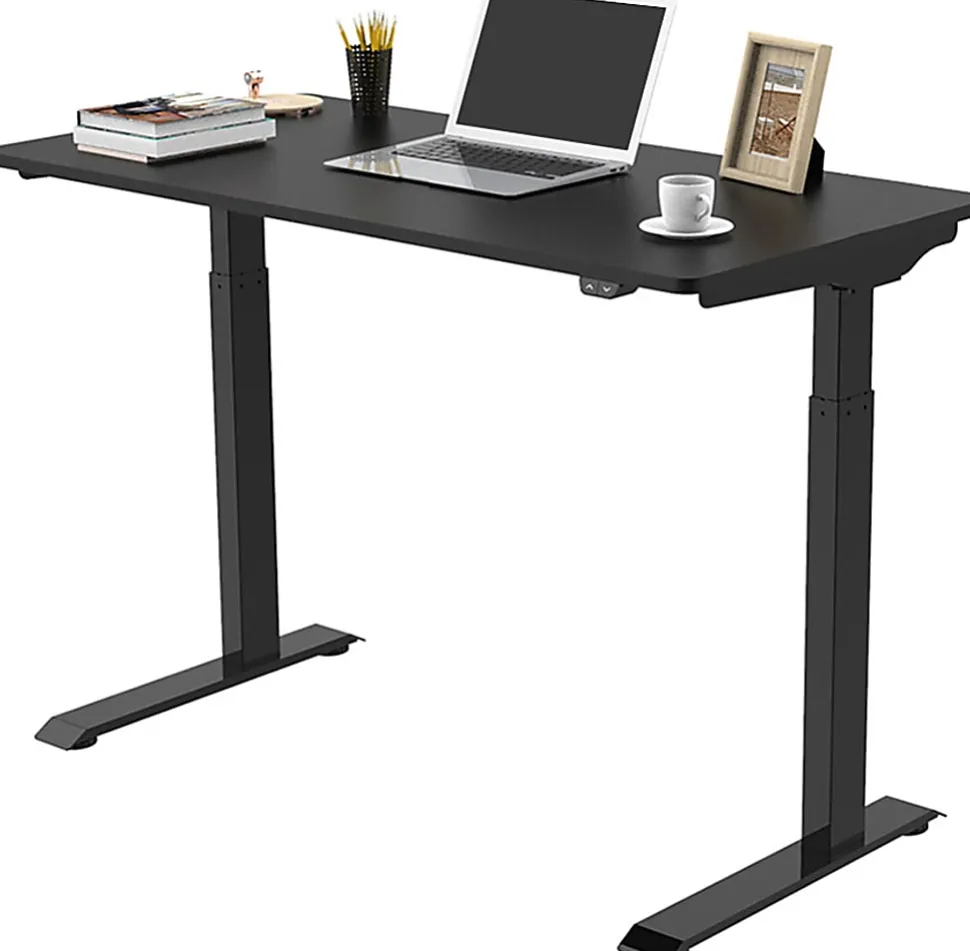 FlexiSpot Vici Electric 48"W Quick-Install Height-Adjustable Desk, Black
