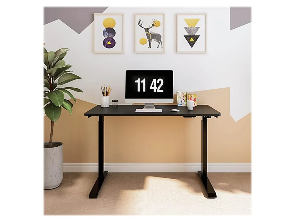 FlexiSpot Vici Electric 48"W Quick-Install Height-Adjustable Desk, Black