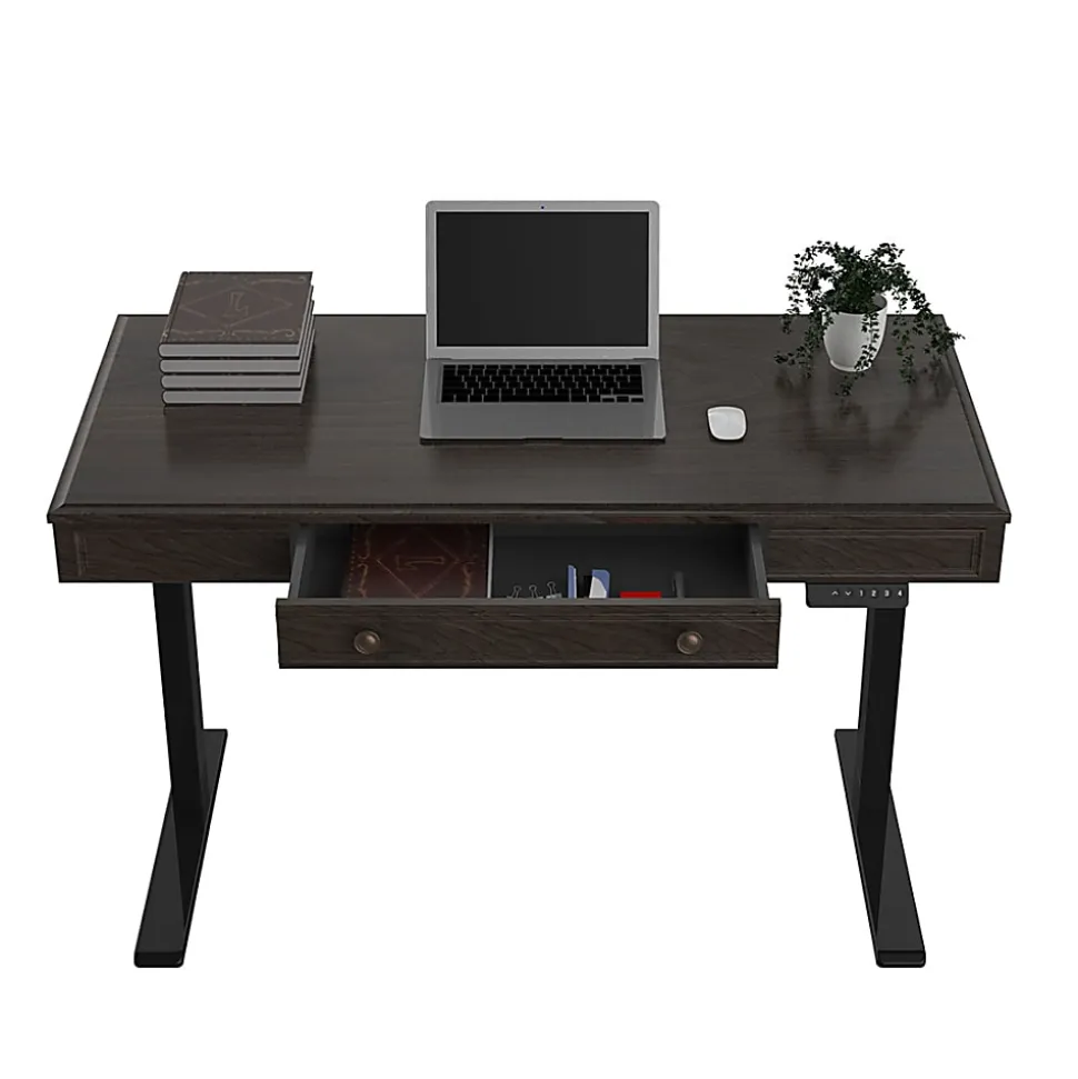 FlexiSpot 48"W Electric Height-Adjustable Desk, Brown