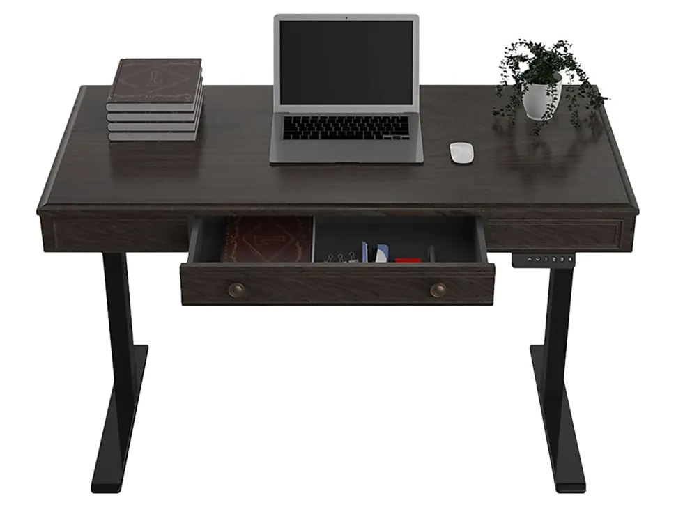 FlexiSpot 48"W Electric Height-Adjustable Desk, Brown