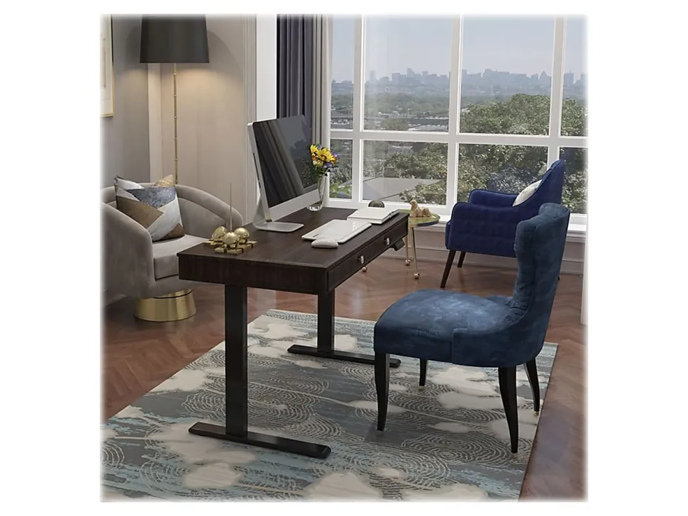 FlexiSpot 48"W Electric Height-Adjustable Desk, Brown