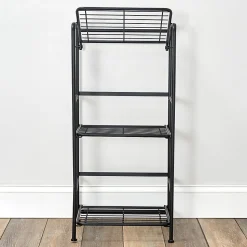Flipshelf 3-Shelf Narrow Shelf, Black